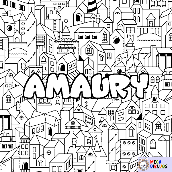 Coloración del nombre AMAURY - decorado ciudad