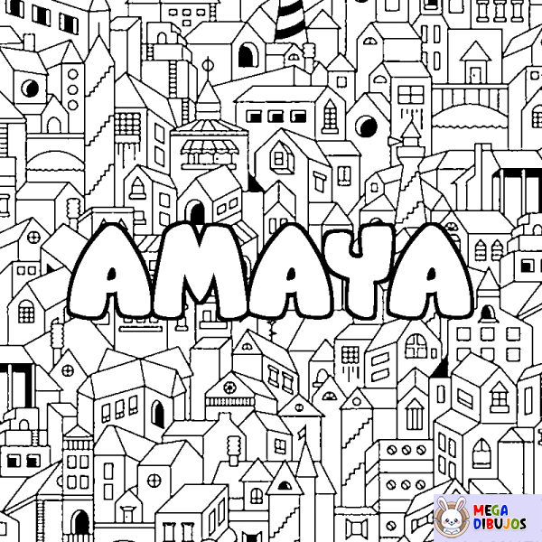 Coloración del nombre AMAYA - decorado ciudad