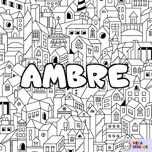 Coloración del nombre AMBRE - decorado ciudad