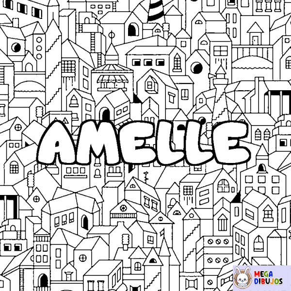 Coloración del nombre AMELLE - decorado ciudad
