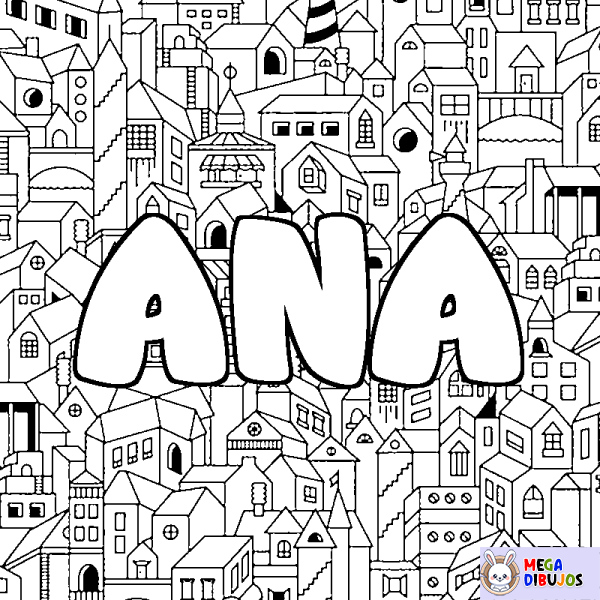 Coloración del nombre ANA - decorado ciudad