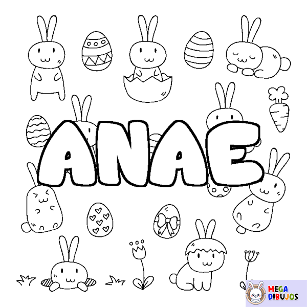 Coloración del nombre ANAE - decorado Pascua