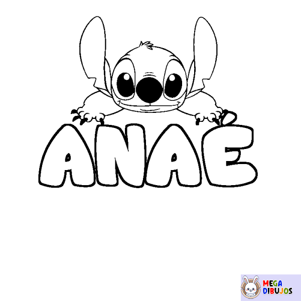 Coloración del nombre ANA&Eacute; - decorado Stitch