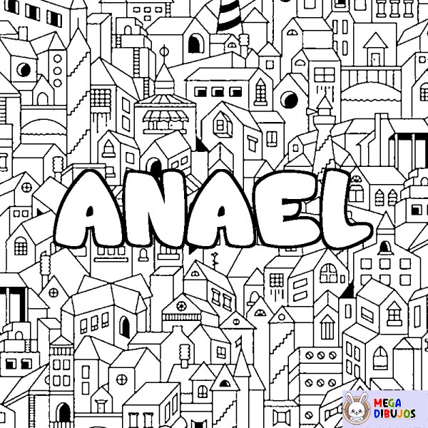 Coloración del nombre ANAEL - decorado ciudad