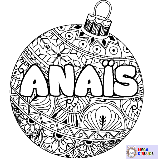 Coloración del nombre ANA&Iuml;S - decorado bola de Navidad