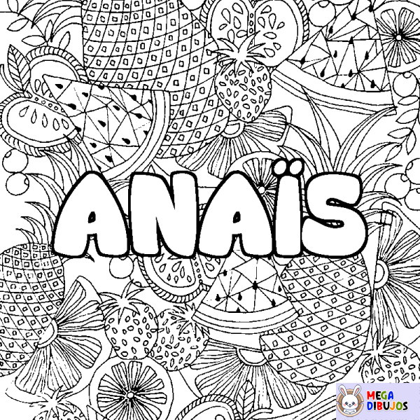 Coloración del nombre ANA&Iuml;S - decorado mandala de frutas