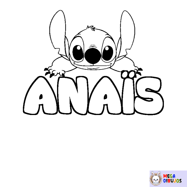 Coloración del nombre ANA&Iuml;S - decorado Stitch