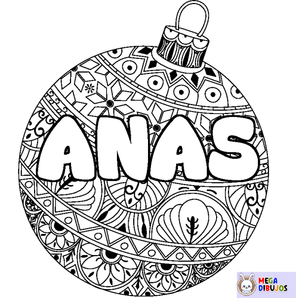 Coloración del nombre ANAS - decorado bola de Navidad