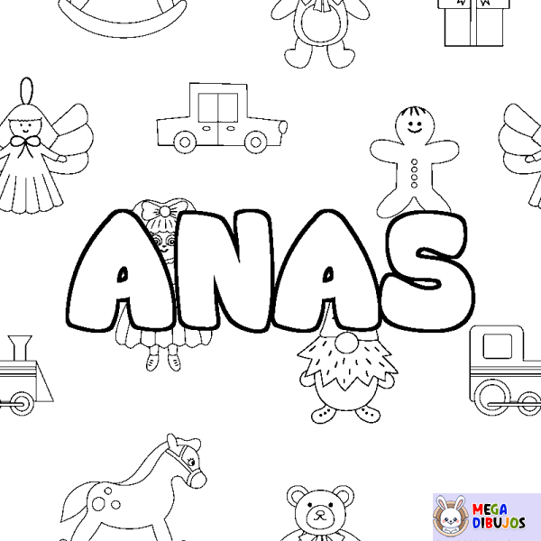 Coloración del nombre ANAS - decorado juguetes