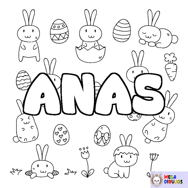 Coloración del nombre ANAS - decorado Pascua