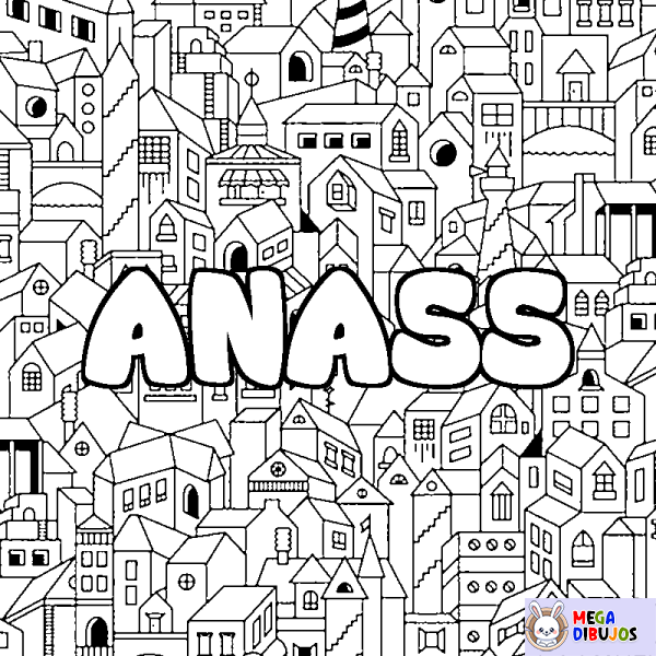 Coloración del nombre ANASS - decorado ciudad