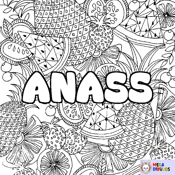 Coloración del nombre ANASS - decorado mandala de frutas