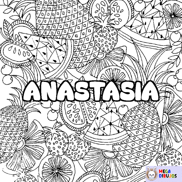 Coloración del nombre ANASTASIA - decorado mandala de frutas