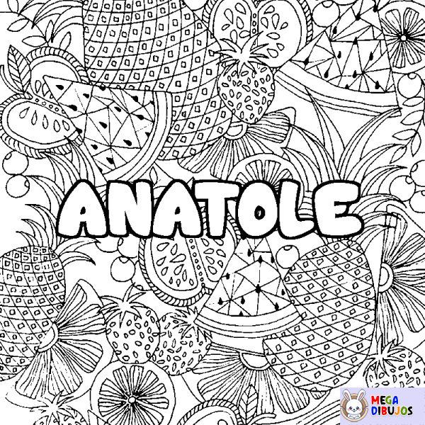 Coloración del nombre ANATOLE - decorado mandala de frutas