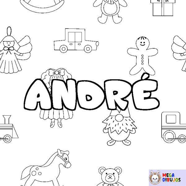 Coloración del nombre ANDR&Eacute; - decorado juguetes