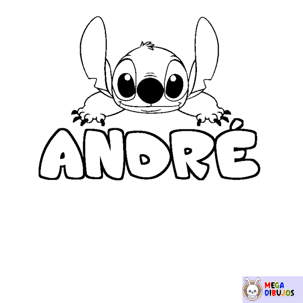 Coloración del nombre ANDR&Eacute; - decorado Stitch