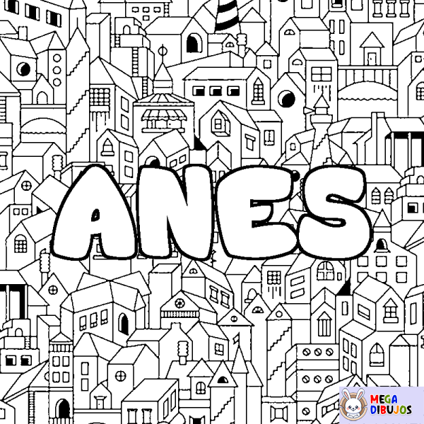 Coloración del nombre ANES - decorado ciudad