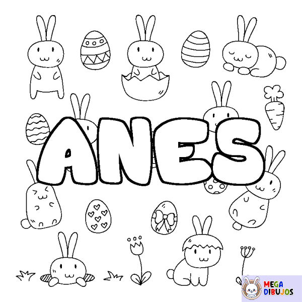 Coloración del nombre ANES - decorado Pascua