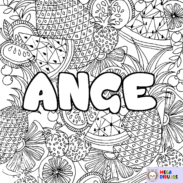 Coloración del nombre ANGE - decorado mandala de frutas