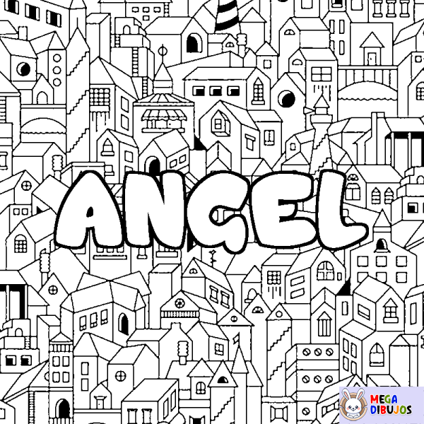 Coloración del nombre ANGEL - decorado ciudad