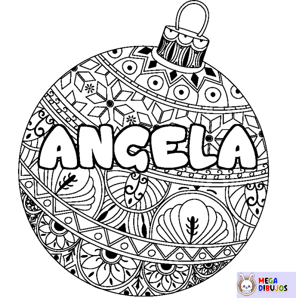 Coloración del nombre ANGELA - decorado bola de Navidad