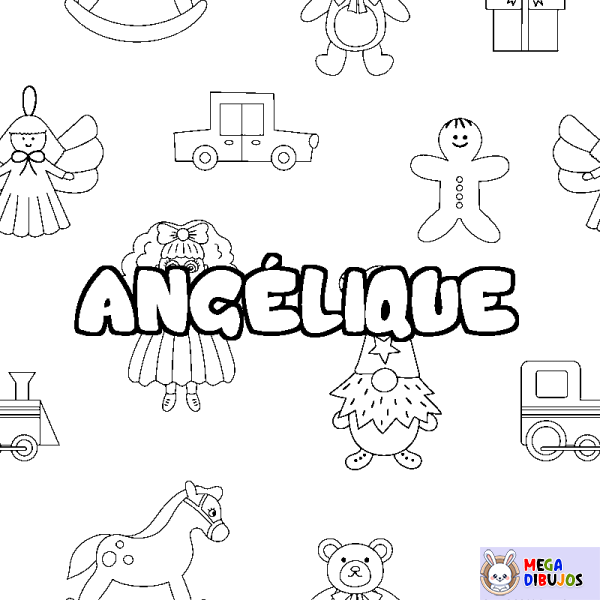 Coloración del nombre ANG&Eacute;LIQUE - decorado juguetes