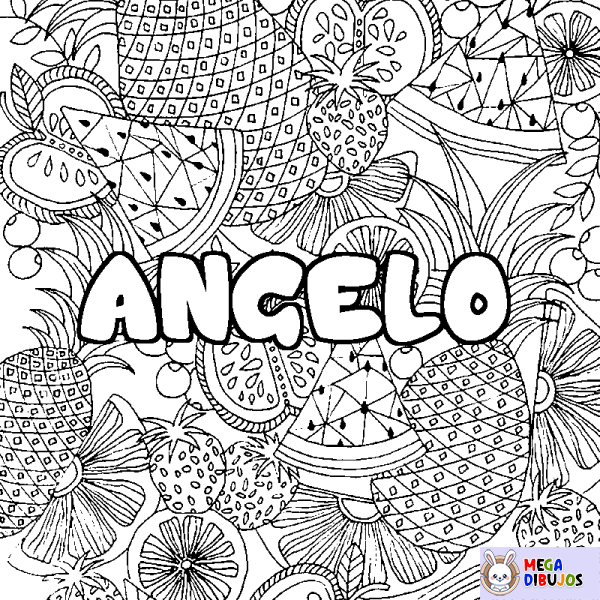 Coloración del nombre ANGELO - decorado mandala de frutas