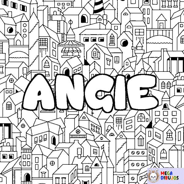 Coloración del nombre ANGIE - decorado ciudad