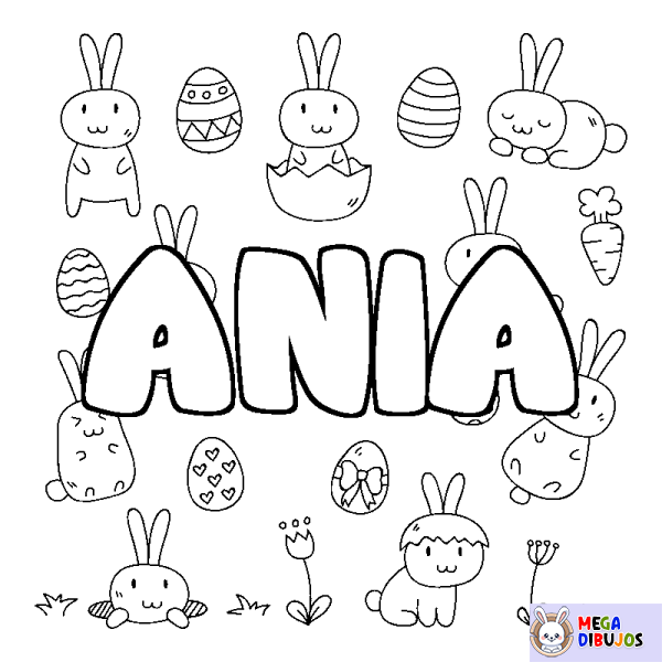 Coloración del nombre ANIA - decorado Pascua