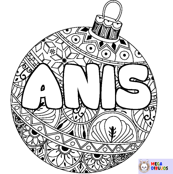 Coloración del nombre ANIS - decorado bola de Navidad