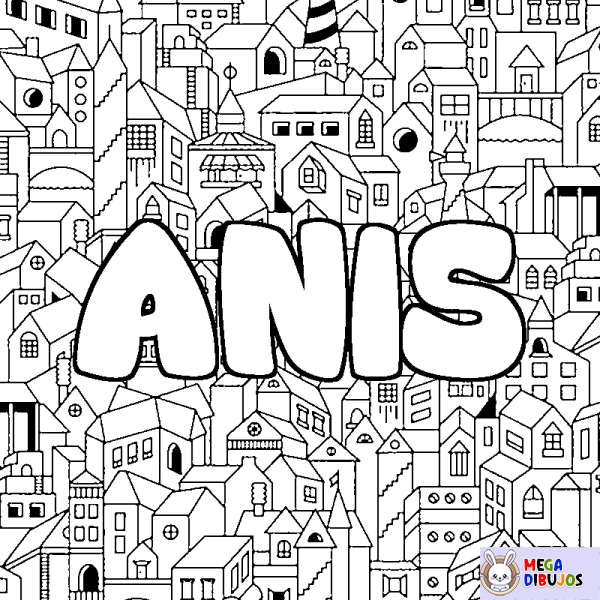 Coloración del nombre ANIS - decorado ciudad