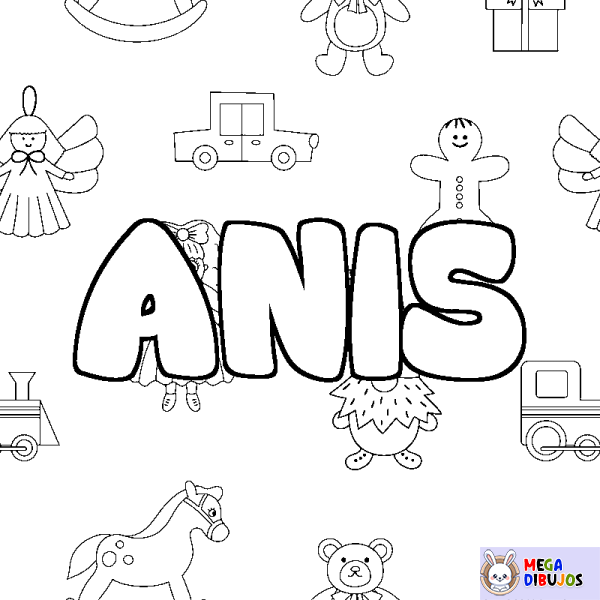 Coloración del nombre ANIS - decorado juguetes