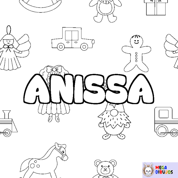 Coloración del nombre ANISSA - decorado juguetes