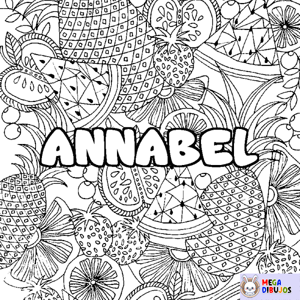 Coloración del nombre ANNABEL - decorado mandala de frutas
