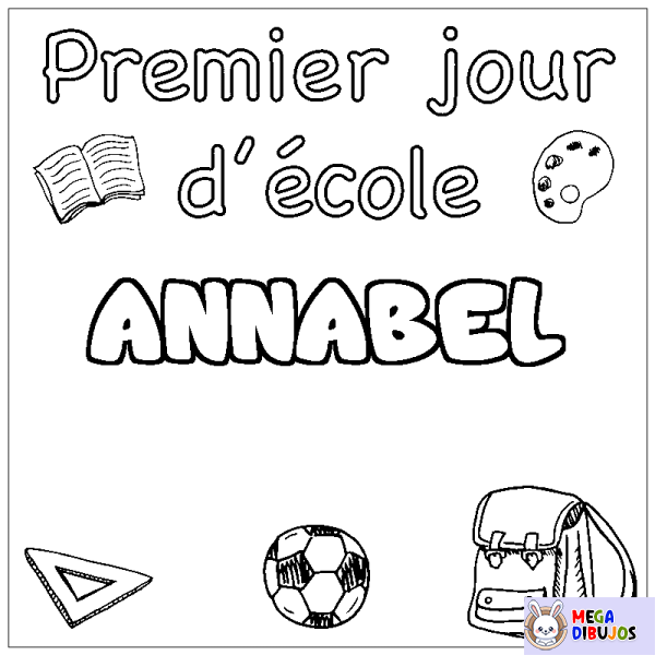 Coloración del nombre ANNABEL - decorado primer d&iacute;a de escuela