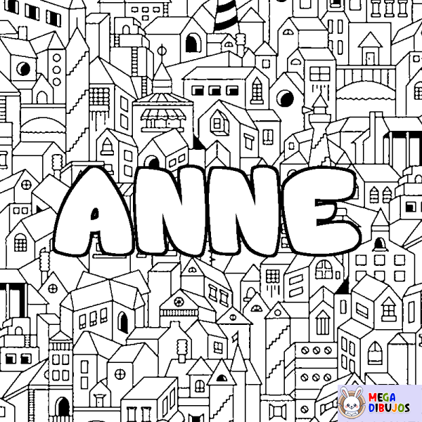 Coloración del nombre ANNE - decorado ciudad