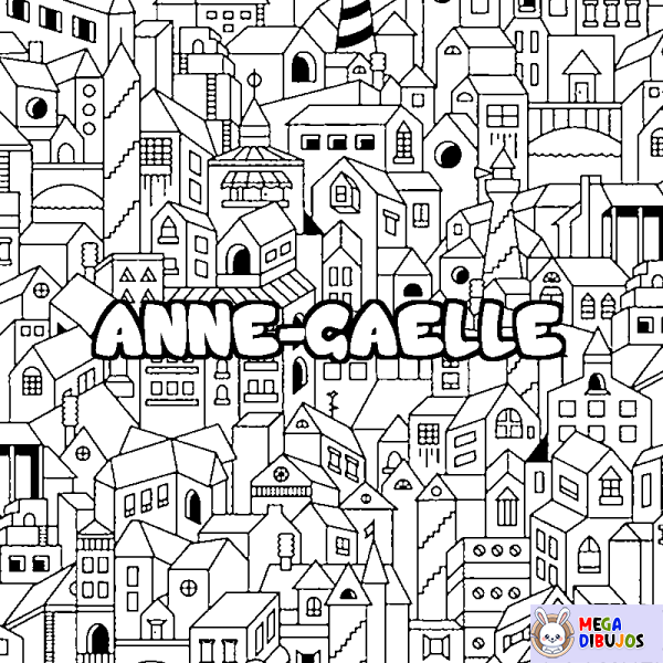Coloración del nombre ANNE-GAELLE - decorado ciudad