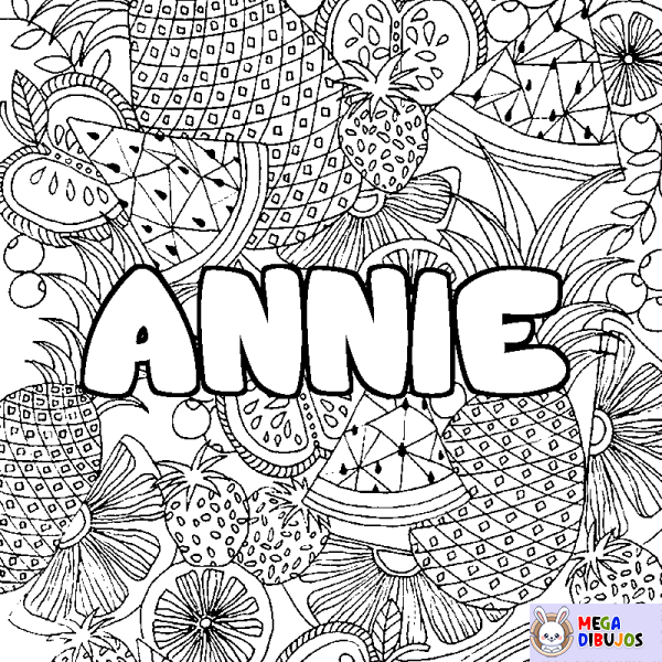 Coloración del nombre ANNIE - decorado mandala de frutas
