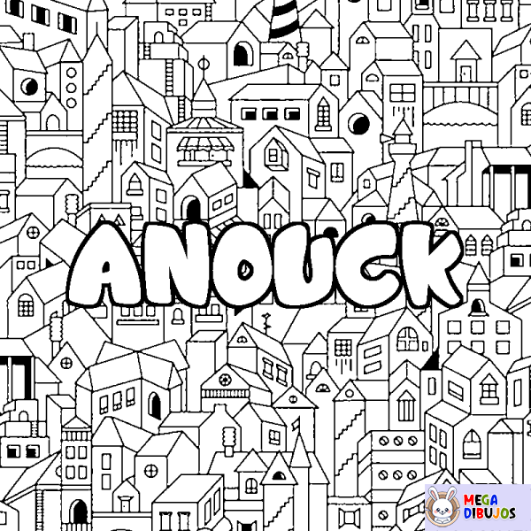 Coloración del nombre ANOUCK - decorado ciudad