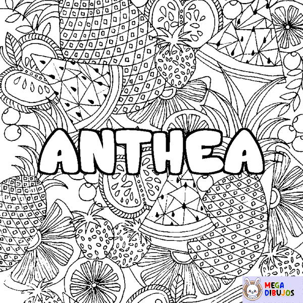 Coloración del nombre ANTHEA - decorado mandala de frutas