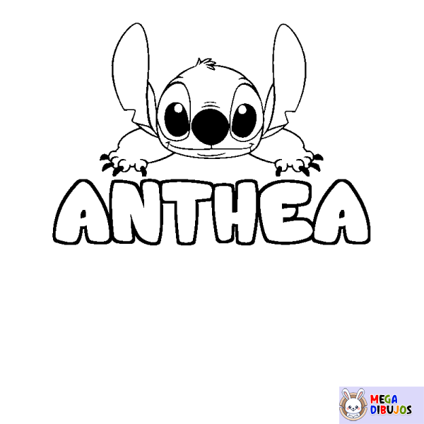 Coloración del nombre ANTHEA - decorado Stitch