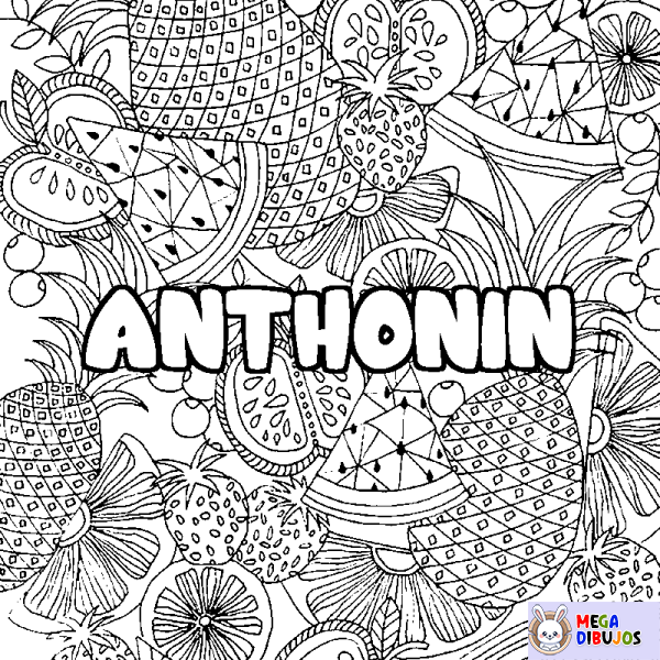 Coloración del nombre ANTHONIN - decorado mandala de frutas