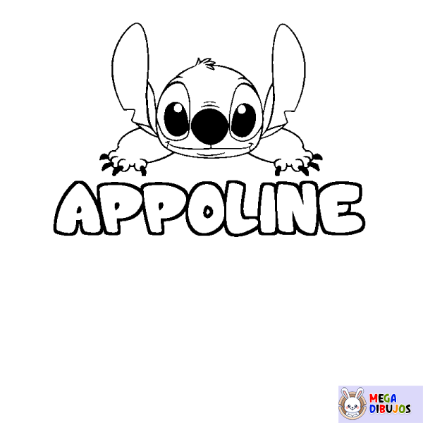Coloración del nombre APPOLINE - decorado Stitch