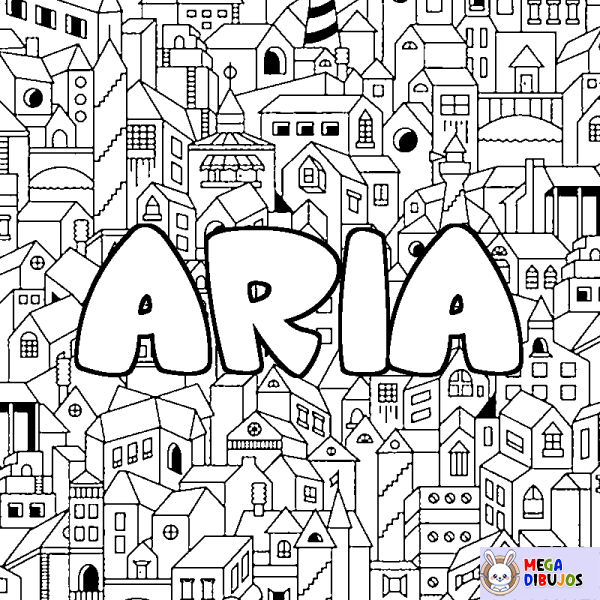 Coloración del nombre ARIA - decorado ciudad