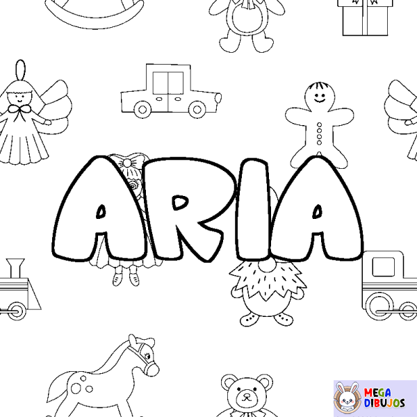 Coloración del nombre ARIA - decorado juguetes