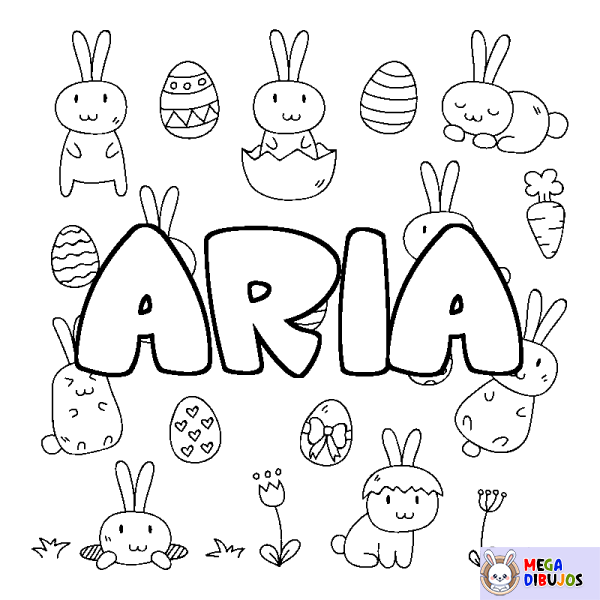 Coloración del nombre ARIA - decorado Pascua
