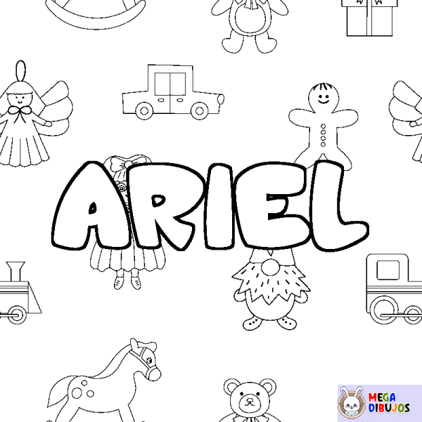 Coloración del nombre ARIEL - decorado juguetes