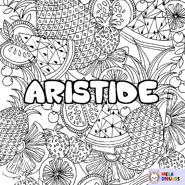 Coloración del nombre ARISTIDE - decorado mandala de frutas