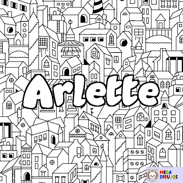 Coloración del nombre Arlette - decorado ciudad
