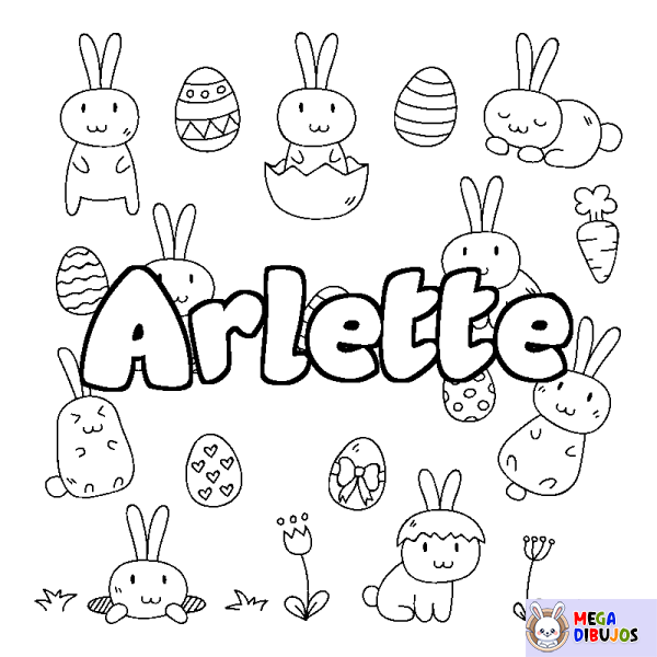 Coloración del nombre Arlette - decorado Pascua